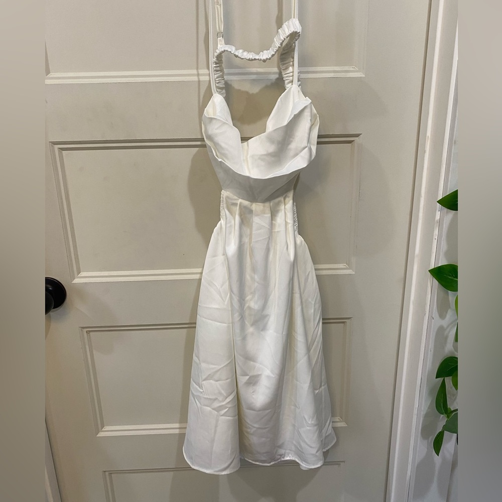 Backless White Dress